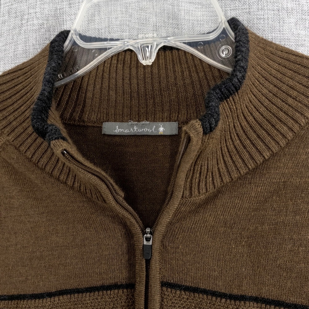 Smartwool Men's XL Merino Wool Blend Quarter Zip Sweater Brown Pullover
